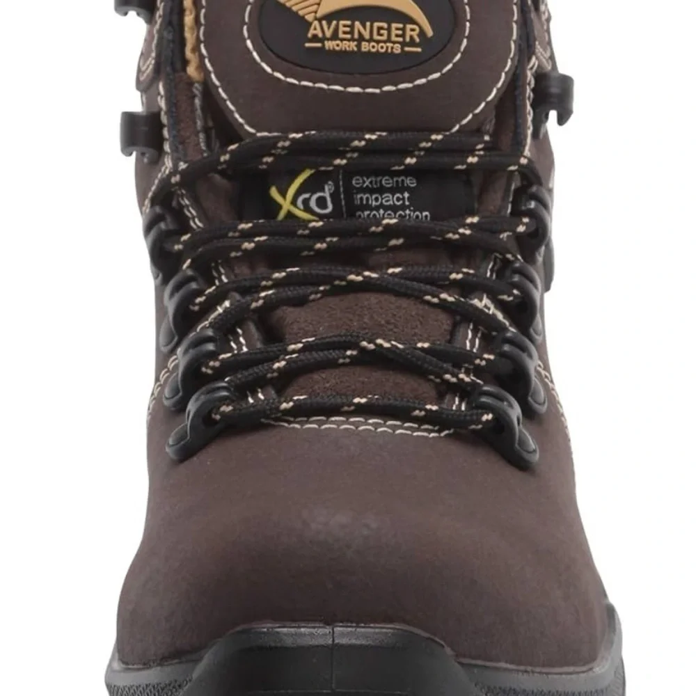 Avenger Brown Leather Boots with Rugged Sole (S01)